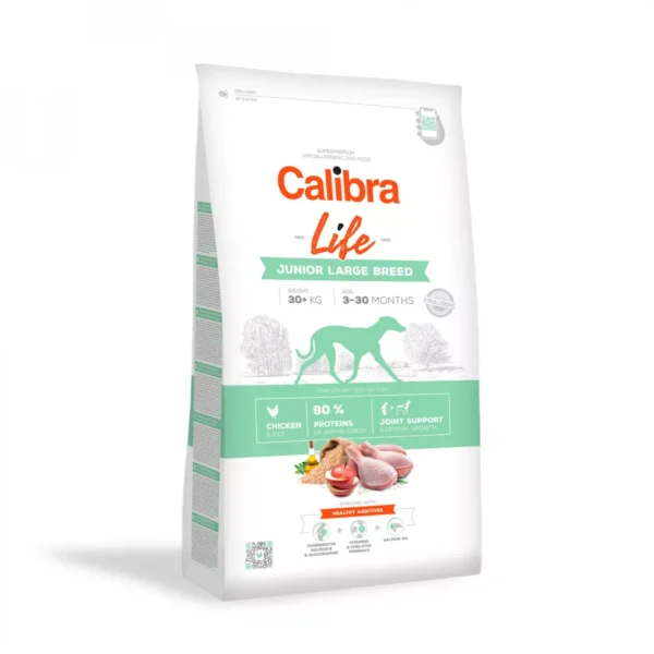 Calibra Dog Life Junior Large Breed Chicken - hrana uscata hipoalergenica special formulata pentru caini tineri de talie mare