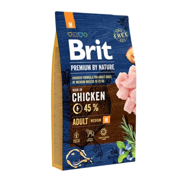 Brit Premium By Nature Adult M hrana uscata caini talie medie