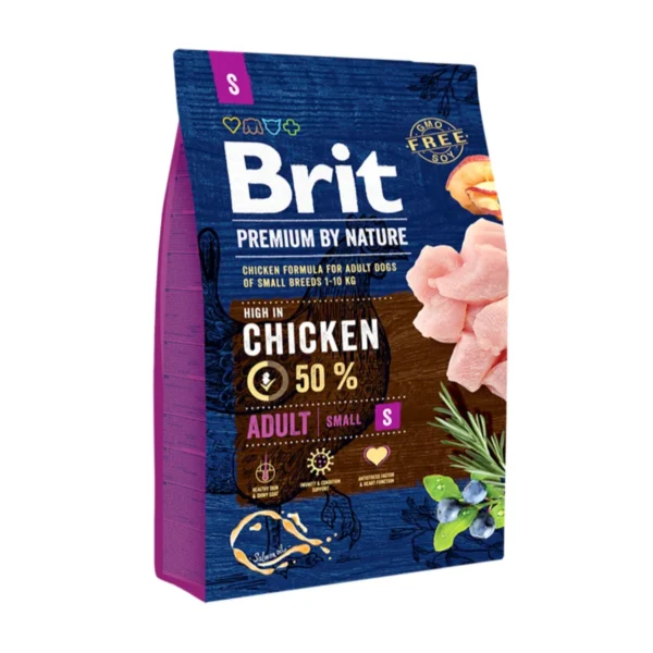 Brit Premium by Nature Adult S - hrana uscata caini talie mica cu pui