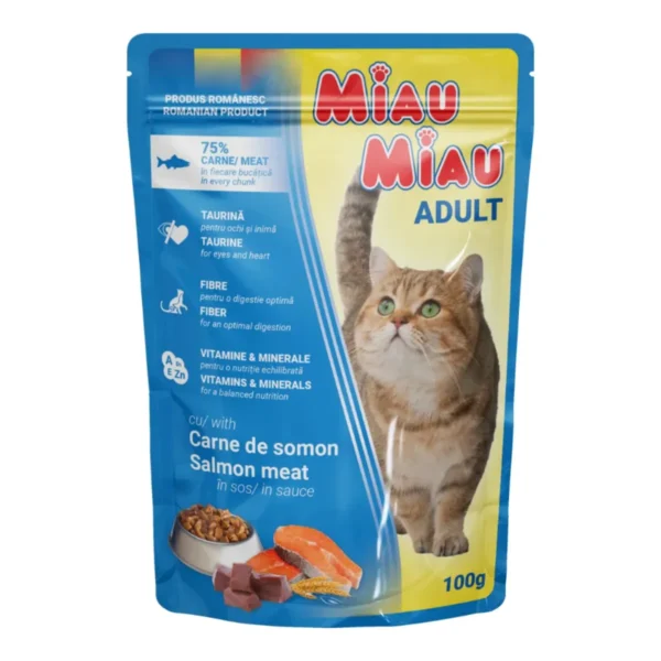 Hrana umeda pisici MIAU MIAU somon