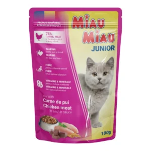 Hrana umeda pisica junior Miau Miau pui in sos