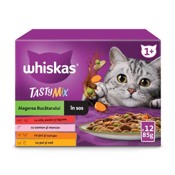 Hrana umeda pisici Whiskas Tasty Mix, 12x85g